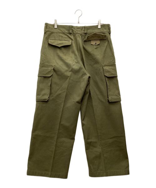 MILITARY（ミリタリー）MILITARY (ミリタリー) M-47 推定前期50s ミリタリーパンツ ボタンフライ・スラッシュポケット・比翼使用 オリーブ サイズ:SIZE 不明の古着・服飾アイテム