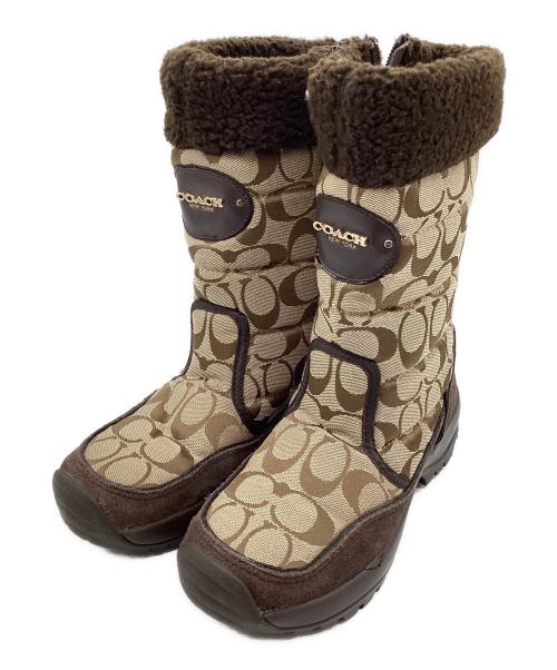 COACH（コーチ）COACH (コーチ) シグネチャー ミドルブーツ ベージュ サイズ:SIZE US5.5の古着・服飾アイテム