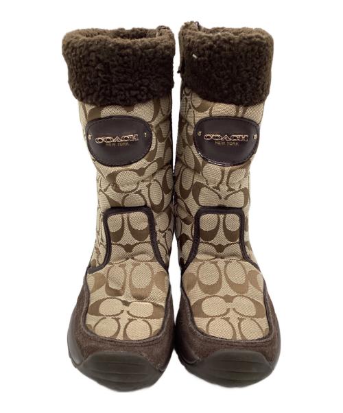 COACH（コーチ）COACH (コーチ) シグネチャー ミドルブーツ ベージュ サイズ:SIZE US5.5の古着・服飾アイテム