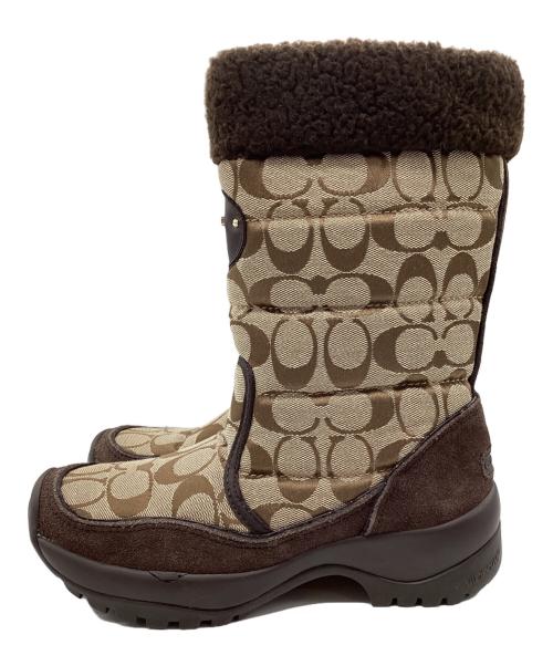 COACH（コーチ）COACH (コーチ) シグネチャー ミドルブーツ ベージュ サイズ:SIZE US5.5の古着・服飾アイテム