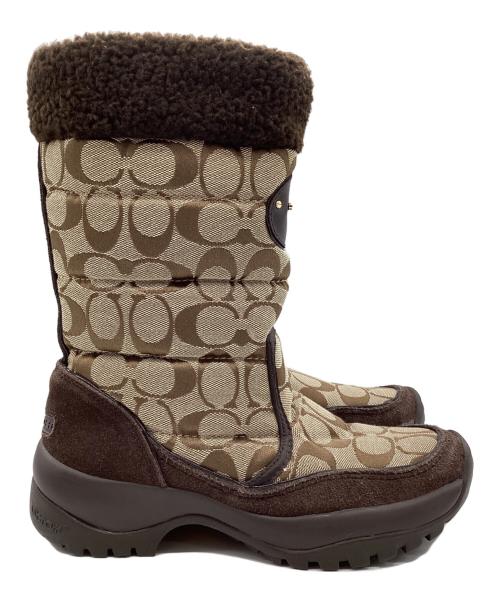 COACH（コーチ）COACH (コーチ) シグネチャー ミドルブーツ ベージュ サイズ:SIZE US5.5の古着・服飾アイテム