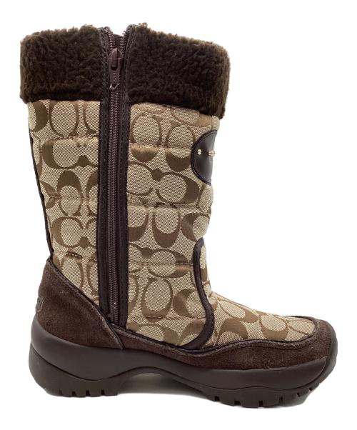 COACH（コーチ）COACH (コーチ) シグネチャー ミドルブーツ ベージュ サイズ:SIZE US5.5の古着・服飾アイテム