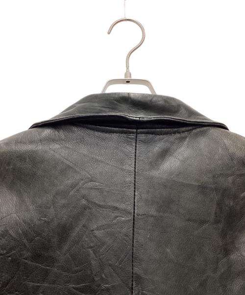 -（-）- (-) ECLARジップ ダブルライダースジャケット 推定70s ポケットファスナーリペア処理有 ブラック サイズ:SIZE XLの古着・服飾アイテム