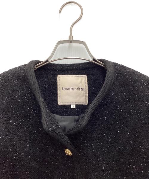 Apuweiser-riche（アプワイザーリッシェ）Apuweiser-riche (アプワイザーリッシェ) ブレードショートツイードジャケット ブラック サイズ:SIZE 1の古着・服飾アイテム