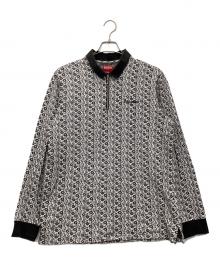 SUPREME（シュプリーム）の古着「Floral Jacquard Zip L/S ハーフジップスウェット 18FW」｜ホワイト×ブラック