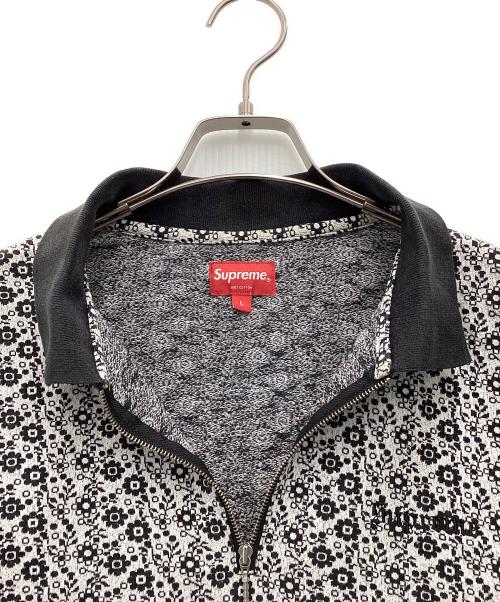 SUPREME（シュプリーム）Supreme (シュプリーム) Floral Jacquard Zip L/S ハーフジップスウェット 18FW ホワイト×ブラック サイズ:SIZE Lの古着・服飾アイテム