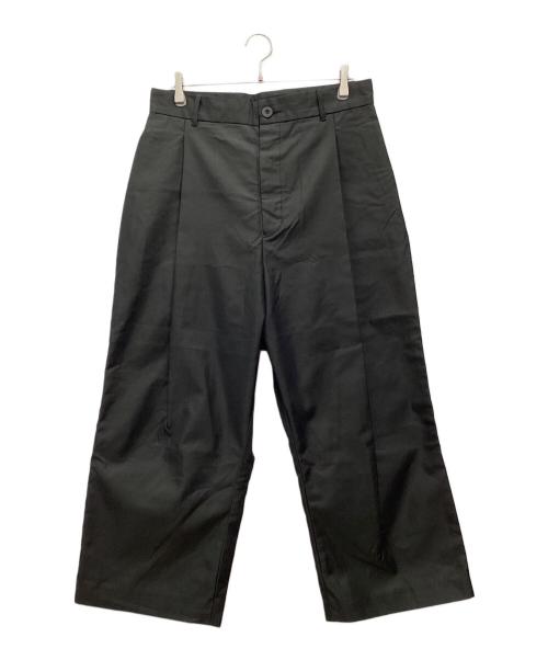 NESHU（-）NESHU (-) straight tuck pants スラックス ブラック サイズ:SIZE Lの古着・服飾アイテム