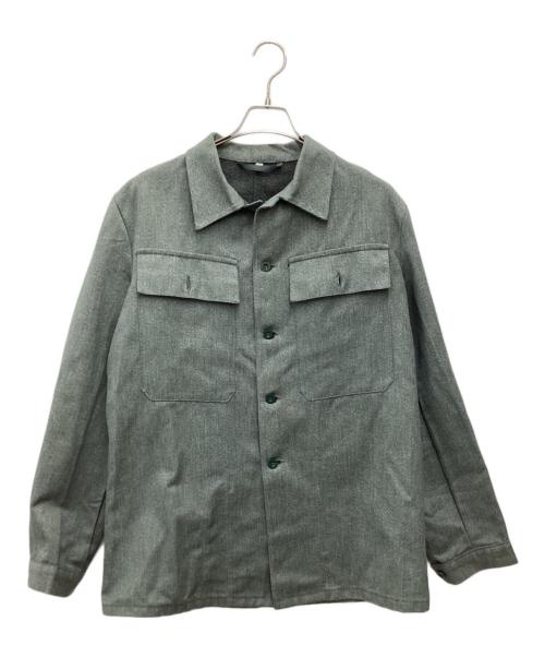 MILITARY（ミリタリー）MILITARY (ミリタリー) デニムジャケット グリーン×グレー サイズ:SIZE Lの古着・服飾アイテム