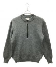 MILITARY（ミリタリー）の古着「ハーフジップニット」｜グリーン×グレー