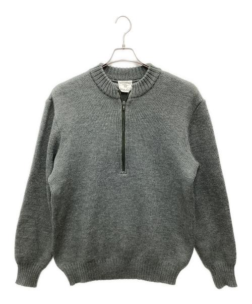 MILITARY（ミリタリー）MILITARY (ミリタリー) ハーフジップニット グリーン×グレー サイズ:SIZE Lの古着・服飾アイテム
