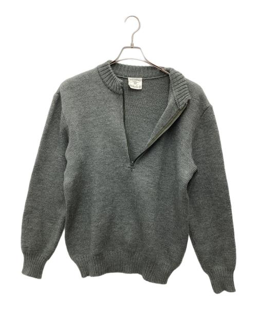 MILITARY（ミリタリー）MILITARY (ミリタリー) ハーフジップニット グリーン×グレー サイズ:SIZE Lの古着・服飾アイテム