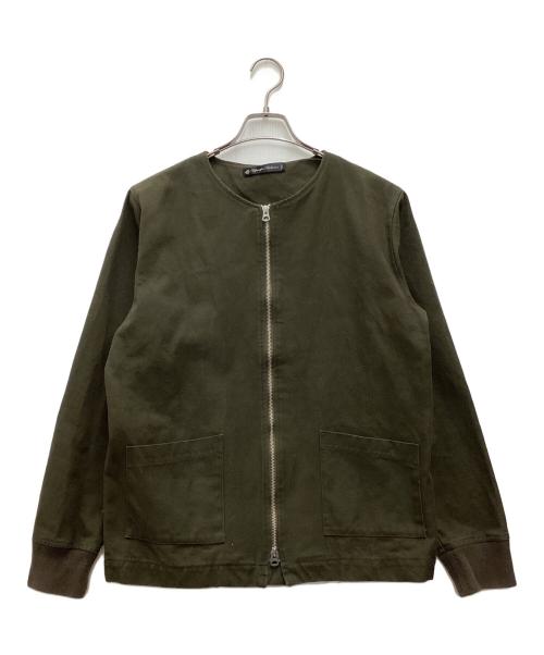 AUDinc（-）AUDinc (-) ノーカラージャケット オリーブ サイズ:SIZE Lの古着・服飾アイテム