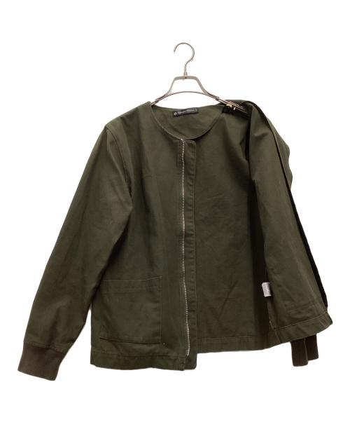 AUDinc（-）AUDinc (-) ノーカラージャケット オリーブ サイズ:SIZE Lの古着・服飾アイテム