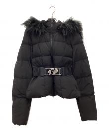 GYDA（ジェイダ）の古着「GDベルト付きショートダウンコート」｜ブラック