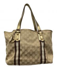 GUCCI（グッチ）の古着「ハンドバッグ シェリーライン」｜ベージュ×ゴールド