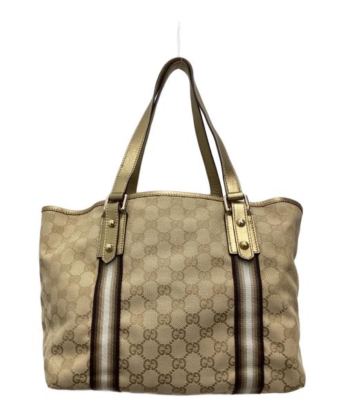 GUCCI（グッチ）GUCCI (グッチ) ハンドバッグ シェリーライン ベージュ×ゴールドの古着・服飾アイテム