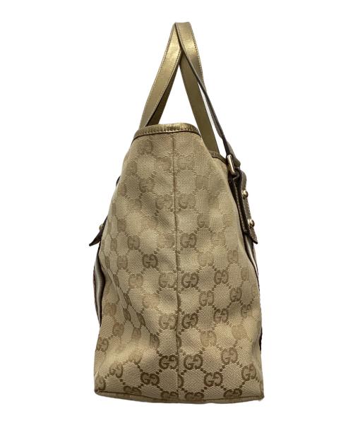 GUCCI（グッチ）GUCCI (グッチ) ハンドバッグ シェリーライン ベージュ×ゴールドの古着・服飾アイテム