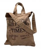 FRAMeWORKフレームワーク）の古着「トートバッグ YA GOOD IDEA YA GOOD DAILY NEWS TIMES 2WAY」｜ブラウン