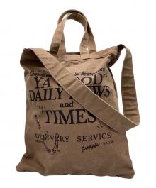 FRAMeWORK（フレームワーク）の古着「トートバッグ YA GOOD IDEA YA GOOD DAILY NEWS TIMES 2WAY」｜ブラウン