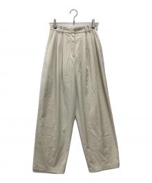 RIM.ARK（リムアーク）の古着「W tuck wide slacks スラックス」｜アイボリー