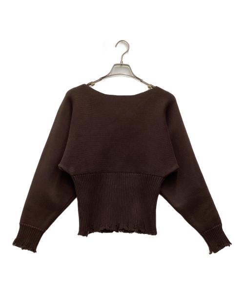 RIM.ARK（リムアーク）RIM.ARK (リムアーク) Damage fit knit tops 厚手ニット ブラウン サイズ:SIZE Freeの古着・服飾アイテム