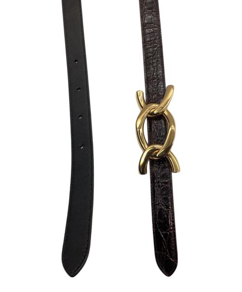 Saint Laurent Paris（サンローランパリ）Saint Laurent Paris (サンローランパリ) レザーベルト ブラウンの古着・服飾アイテム