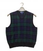 POLO RALPH LAURENポロ・ラルフローレン）の古着「ラムウールベスト」｜ネイビー×グリーン