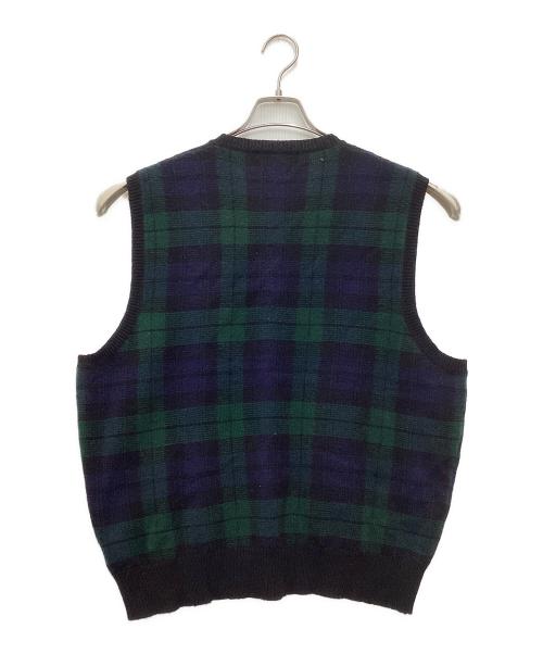 POLO RALPH LAUREN（ポロ・ラルフローレン）POLO RALPH LAUREN (ポロ・ラルフローレン) ラムウールベスト ネイビー×グリーン サイズ:SIZE Lの古着・服飾アイテム