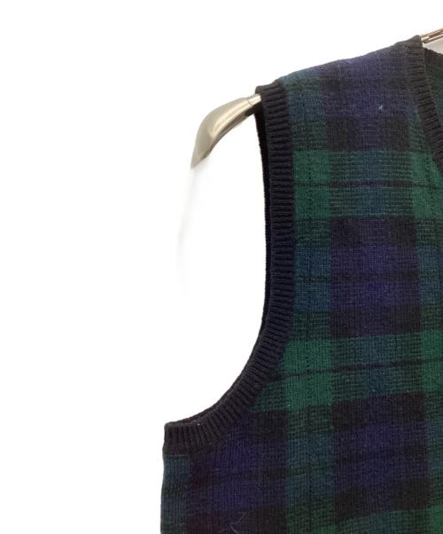 POLO RALPH LAUREN（ポロ・ラルフローレン）POLO RALPH LAUREN (ポロ・ラルフローレン) ラムウールベスト ネイビー×グリーン サイズ:SIZE Lの古着・服飾アイテム
