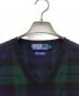 中古・古着 POLO RALPH LAUREN (ポロ・ラルフローレン) ラムウールベスト ネイビー×グリーン サイズ:SIZE L：8000円
