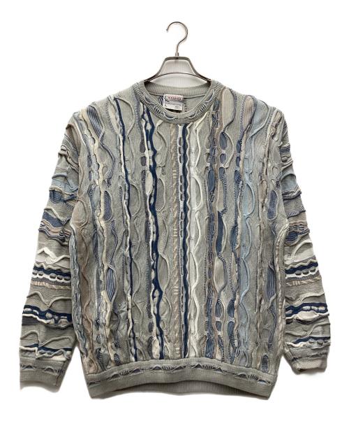 MEEROO（.）MEEROO (.) 3D knit 厚手ニット 90s グレー サイズ:SIZE Lの古着・服飾アイテム