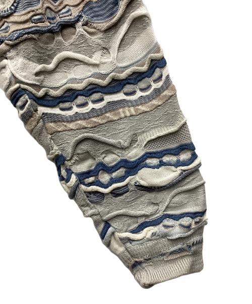 MEEROO（.）MEEROO (.) 3D knit 厚手ニット 90s グレー サイズ:SIZE Lの古着・服飾アイテム