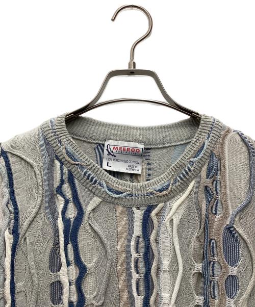 MEEROO（.）MEEROO (.) 3D knit 厚手ニット 90s グレー サイズ:SIZE Lの古着・服飾アイテム