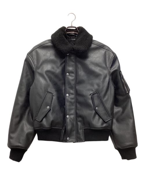 ZARA（ザラ）ZARA (ザラ) フェイクレザーブルゾン ブラック サイズ:SIZE Mの古着・服飾アイテム