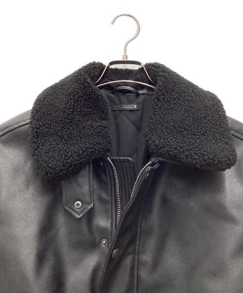 ZARA（ザラ）ZARA (ザラ) フェイクレザーブルゾン ブラック サイズ:SIZE Mの古着・服飾アイテム