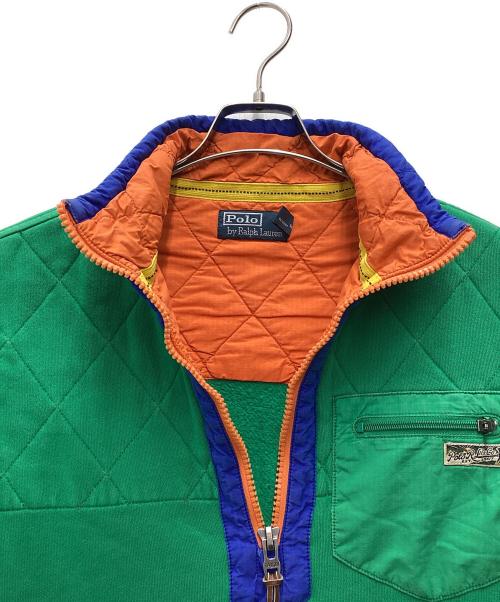 POLO RALPH LAUREN（ポロ・ラルフローレン）POLO RALPH LAUREN (ポロ・ラルフローレン) ハーフジップスウェット グリーン×ブルー サイズ:SIZE Mの古着・服飾アイテム