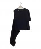 MM6 Maison Margielaエムエムシックスメゾンマルジェラ）の古着「アシンメトリーブラウス」｜ブラック