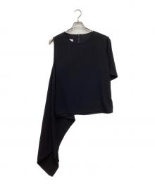 MM6 Maison Margiela（エムエムシックスメゾンマルジェラ）の古着「アシンメトリーブラウス」｜ブラック