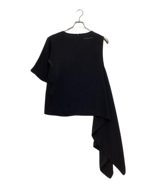 MM6 Maison Margiela（エムエムシックスメゾンマルジェラ）MM6 Maison Margiela (エムエムシックスメゾンマルジェラ) アシンメトリーブラウス ブラック サイズ:SIZE 36の古着・服飾アイテム