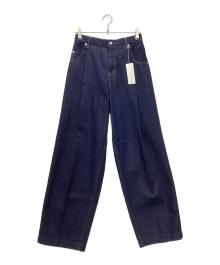 NEON SIGN（ネオンサイン）の古着「One wash Wide denim slacks」｜ネイビー