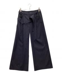 LAGUA GEM（ラグアジェム）の古着「WAIST DESIGN STRIPE スラックス」｜ネイビー