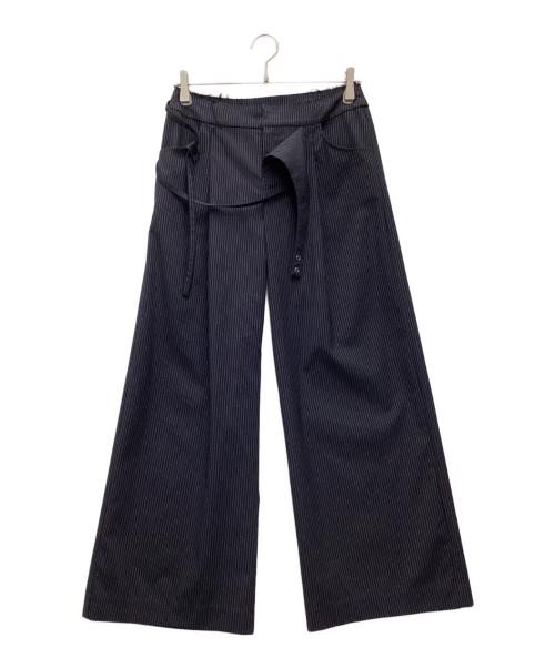 LAGUA GEM（ラグアジェム）LAGUA GEM (ラグアジェム) WAIST DESIGN STRIPE スラックス ネイビー サイズ:SIZE Mの古着・服飾アイテム