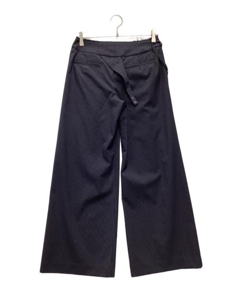 LAGUA GEM（ラグアジェム）LAGUA GEM (ラグアジェム) WAIST DESIGN STRIPE スラックス ネイビー サイズ:SIZE Mの古着・服飾アイテム
