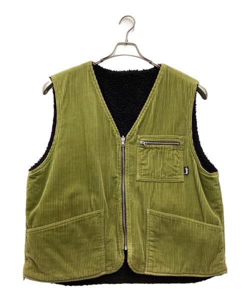 stussy（ステューシー）stussy (ステューシー) コーデュロイベスト オリーブ サイズ:SIZE Lの古着・服飾アイテム