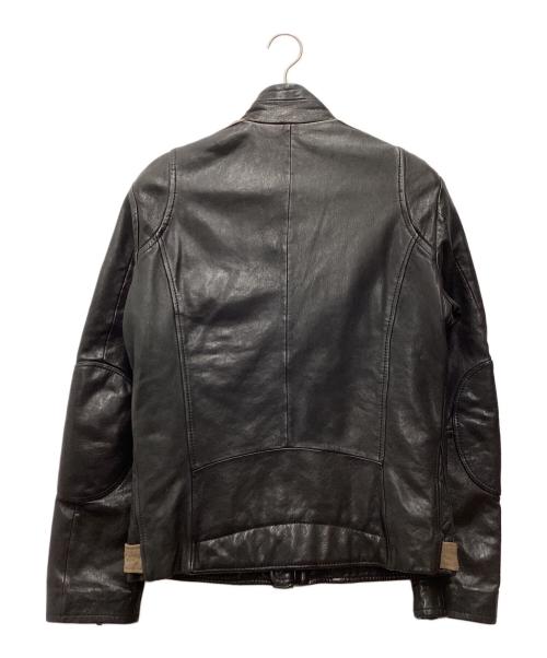 DIESEL（ディーゼル）DIESEL (ディーゼル) 切替レザージャケット ブラウン×ブラック サイズ:SIZE Sの古着・服飾アイテム