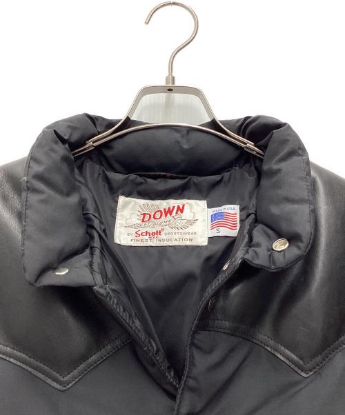 Schott（ショット）Schott (ショット) Ron Herman (ロンハーマン) レザーダウンジャケット USA製 ネイビー サイズ:SIZE Sの古着・服飾アイテム