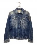 DIESELディーゼル）の古着「ペイントデニムジャケット」｜ブルー