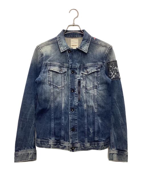 DIESEL（ディーゼル）DIESEL (ディーゼル) ペイントデニムジャケット ブルー サイズ:SIZE Sの古着・服飾アイテム