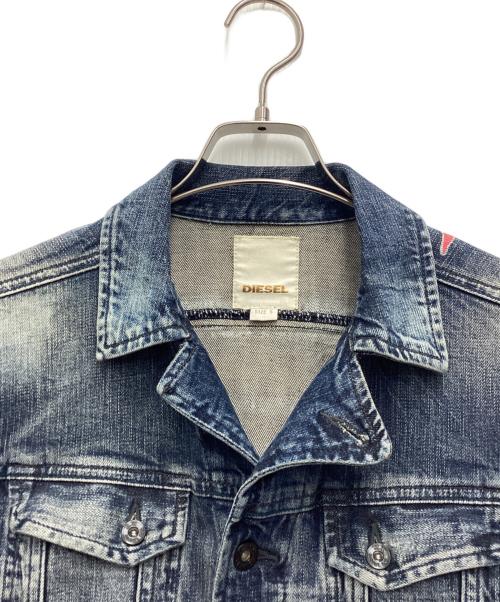 DIESEL（ディーゼル）DIESEL (ディーゼル) ペイントデニムジャケット ブルー サイズ:SIZE Sの古着・服飾アイテム