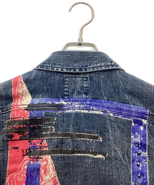 DIESEL（ディーゼル）DIESEL (ディーゼル) ペイントデニムジャケット ブルー サイズ:SIZE Sの古着・服飾アイテム